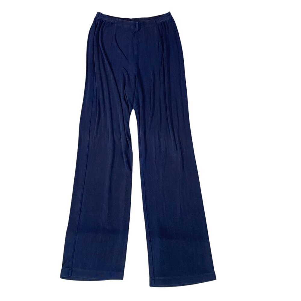 Chico's Travelers Slinky Comfy Wide Leg Travel Pants Sz‎ 1 Reg (M/8) Blue #45P